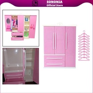 [SONONIA] Doll Closet Doll Clothes Organiser, Doll Armoire Clothes Storage for Doll Clothes