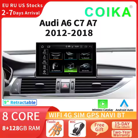 8 Core Android 13 System Car Multimedia Stereo For Audi A6 C7 A7 2012-2018 WIFI 4G 8+128GB RAM Carpl