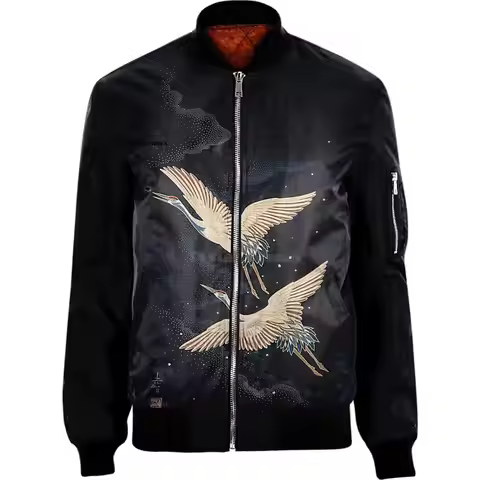 China Red-crowned crane art 3D Men's bomber jackets Hoodie Men Women New Fashion Zipper Hooded Long
