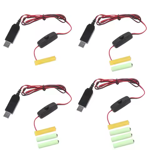 LR03 AAA Eliminators 2M USB Power Converter Cable Battery Replacement Adapter 2 AAA for LED Universa