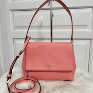 tas wanita ks leila medium flap shoulder peachy rose in