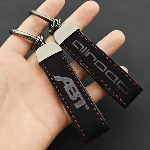 Luxury Women Men Suede Leather Logo ABT allroad Car Keychain For Audi allroda ABT A Q S RS Series Ke