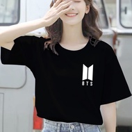 🤞 CALVIERO SHOP - BAJU KAOS ATASAN WANITA PRINT BTS LOGO BLACK