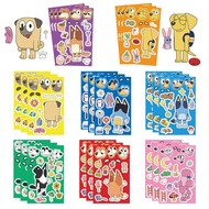 8Pcs Cute Bluey Themed Stickers, Semi-Transparent Design for Kids' Bags & Bottles