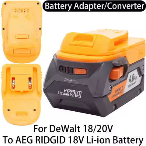 Battery Adapter For DeWalt 18/20V Li-ion Tool To AEG RIDGID 18V Li-ion Battery Adapter Converter Pow