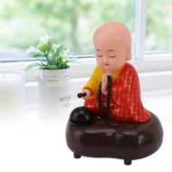 Kkala PenRux Little Monk Figurine  Funny Car Toys Solar Head Shaking Chinese Buddha Statue with 6 So