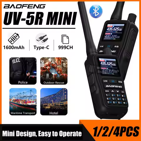 Multipack Baofeng 5R Mini Portable Walkie Talkie Flashlight Copy Frequency Multi Bands AM FM Frequen