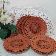 Piring rotan Plastik isi 1 LUSIN / Piring Rotan Plastik Motif Anyam 1 LUSIN / Piring rotan anyam plastik / Piring Rotan Plastik Anti Pecah / Piring Plastik / Piring Rotan Plastik / Piring Plastik / Piring Murah