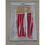MERAH Foil fringe curtain red and white decorative tassel curtain