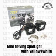 LZY TDD 30W Run Way Mini Driving Light LED Headlight Dual Color Motorcycle