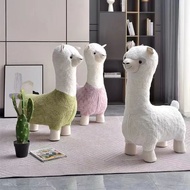 Creative Animal Stool Influencer Alpaca Seat Shoe Changing Stool Living Room Decoration Children Bir
