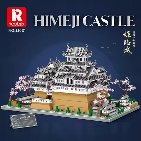 7105PCS Himeji Castle Building Blocks 1:127 Scale Japanese Landmark White Heron Castle Model Bricks 