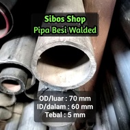 2.7 inch Walded Iron Pipe Od 70mm Id 60mm Thickness 5mm Length 10cm to 75cm