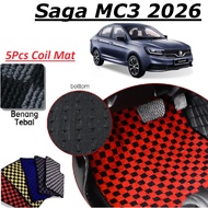 Proton Saga MC3 Carpet Magic Grip Coil Mat Anti Slip Checkmate Dadu Thai Floor Karpet Lantai Kereta
