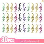30PCS  Paper Clips Cute  Musical Note Paperclip Multicolor Metal Bookmarks for Music Enthusiast for 