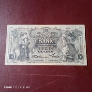 10 gulden uang kertas seri wayang tahun 1938