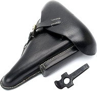 WWII German P08 Luger Hardshell Pistol Holster Black Pattern 1908 (Free Luger Tool)