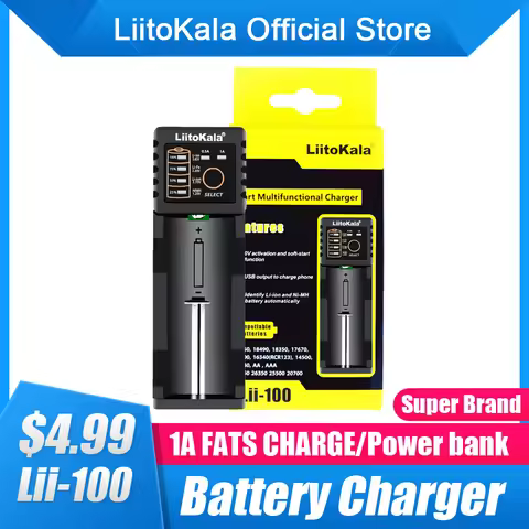 LiitoKala Lii-100B Lii-100 18650 Battery Charger For 26650 16340 RCR123 14500 LiFePO4 1.2V Ni-MH Ni-