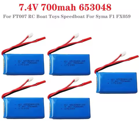 7.4V 700mah 653048 Rechargeable Battery For FT007 RC Boat Toys Speedboat For Syma F1 FX059 RC Aircra