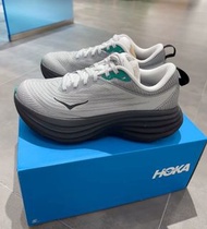 HOKA ONE ONE Bondi 8 Tech Stealth White, black, and green白黑綠