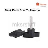 M5 - SS304 Star T Knob Bolt - 304 Stainless Steel Handle