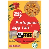 Portuguese Egg Tart Shell + Tart Cream Filling Topping | Halal |