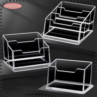 LIKE 1Pcs Business Card Box, Acrylic Plastic 1/2/3 Grids Bussiness Card Holder,  School Office Suppl
