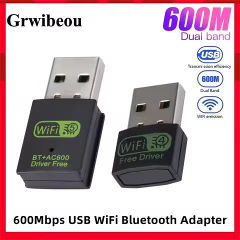 600Mbps USB WiFi Bluetooth Adapter Dual Band 2.4Ghz 5.8Ghz Wireless External Receiver Mini WiFi Dong