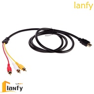LANFY Video Cables 1.5M/5Ft AV Component Signal Transmitter Video Adapter