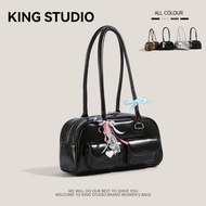 11 Dizzy Needle Xu Yunzhen bowling bag Korean blogger Niche All-Match Boston Tote bag Armpit Shoulde