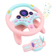 deAO Kids Steering Wheel for Backseat with Car Key Pretend Driving Simulated Driving Steering Wheel 