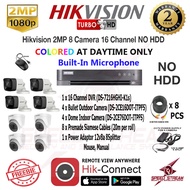 Hikvision 2MP 8 Camera with Audio 16 Channel DVR NO HDD CCTV Package