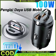 QC3.0 100W PD USB Car Charger Super Fast Charging Adapter Type C 100W USB C Mini Mobile Phone Charge