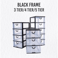 Medium Size Drawer 3 Tier 4 Tier 5 Tier Drawer Storage Plastic Drawer Rak Dapur Ready Stock