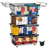 [Ready Stock] 4Pcs Freezer Organizer Bins Fits 5/7 Cu.Ft Chest Freezers Metal Adjustable Storage Bas