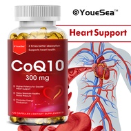 COQ10 300mg Capsule Energy Production Heart Support Antioxidant Cardiovascular Health Supplement