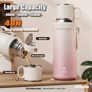 800ml/1000ml/1500ml Tumbler Tahan Sejuk for Women | 316 Stainless Steel Dual-Drink Vacuum Water Bott