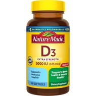 Nature Made Vitamin D3 5000 IU (125 mg), 180 Vitamin D Softgels