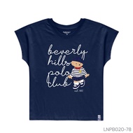 Beverly Hills Polo Club T-Shirt Women Short Sleeve Off Shoulder Style Cotton Printed Round Neck
