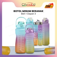2000ml+1000ml+500ml Drinking Bottle 1set Of 3 Rainbow Healthy Drinking Bottle 2 Liter Water Cup Wate