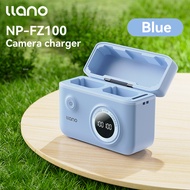 LLANO เครื่องชาร์จกล้อง NP-FZ100ช่องเสียบคู่จอแสดงผลดิจิตอลที่มีฟังก์ชั่นที่เก็บข้อมูล SD Card ใช้ได