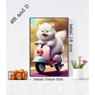 Bingkai foto gambar kucing hiasan dinding bingkai kayu ukuran A4 dekorasi rumah minimalis poster gambar hewan gambar kucing anggora kucing persia kucing gemoi hiasan dapur Walldecor Home Decor cetak foto custom lukisan aesthetic 20x30