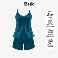Đồ bộ mặc nhà nữ iBasic lụa satin áo hai dây quần đùi HOMY054