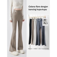 Highwaist Flare Leggings / Cutbray Leggings, women's yoga pants, women's trousers, high waist yoga p