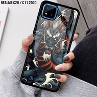 Case Realme C20 / Realme C11 2021 - Case Glass Kaca Fashion Dragon Aesthetic [ Beli Case ]- Soft Cas