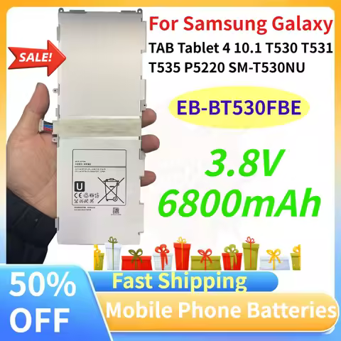 EB-BT530FBE 6800mAh Battery for Samsung Galaxy TAB Tablet 4 10.1 T530 T531 T535 P5220 SM-T530NU Rech