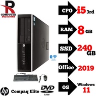 HP Compaq Elite 8300 Desktop SFF Computer Intel Core i5-3rd  Gen 8GB RAM+240GB SSD [ Refurbished ]