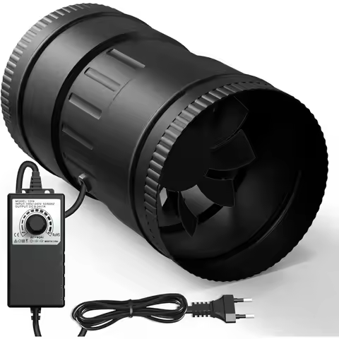 A83G-Adjustable Duct Fan 4 Inch, Pipe Fan170 M³/H, EC Motor Exhaust Fan For Conservatory, Grow Tents