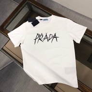 T-shirt Prada/ T-shirt kasual Prada bercorak T-shirt kasual T-shirt sukan bergaya YOMW