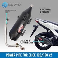 Racing Hero Pipes Muffler V4 Set For Click 125/150 Power Pipes With Stainless Elbow From Thailand
